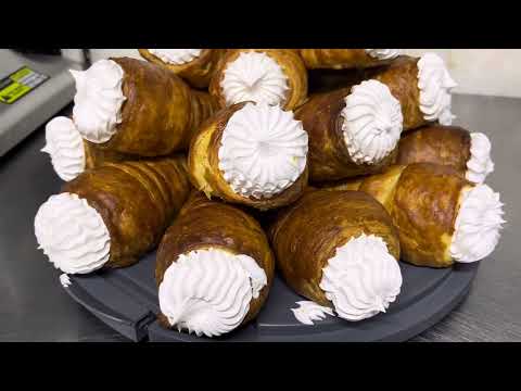 Видео: Трубочки из слоеного теста  с  белково-заварным кремом  вкус  детства