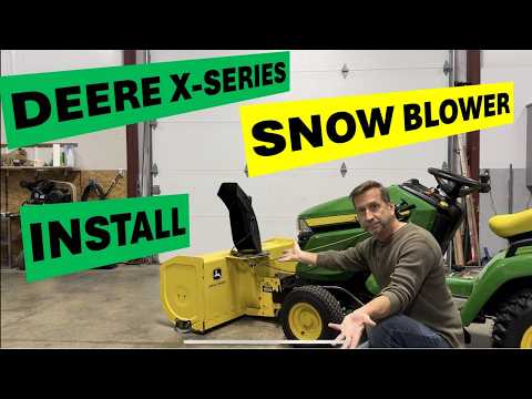 Видео: Установка снегоочистителя X590 и небольшие неполадки.