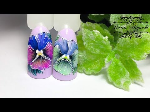 Видео: Анютины Глазки! Упрощенный Вариант! Дизайн Ногтей!