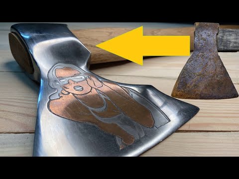 Видео: Восстановление старого ржавого топора (реставрация). Restoration of a rusty old ax. DIY.