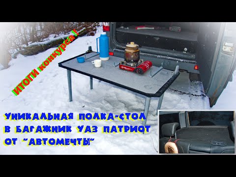 Видео: Уникальная полка-стол в багажник УАЗ Патриот от "Автомечты".Подведение итогов конкурса!
