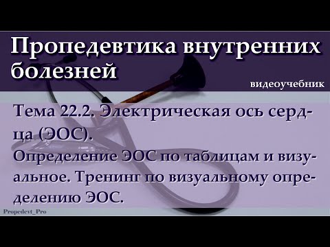 Видео: Тема 22.2. Электрическая ось сердца (ЭОС). Определение ЭОС по таблицам и визуальное (тренинг)