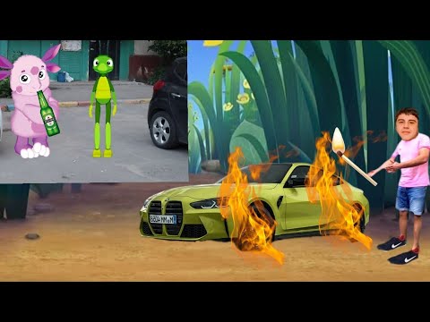 Видео: Батя Насти Радзинской сжёг "BMW M4" 2023 года!, Лунтик и Кузя выпили пиво 😱😱😱