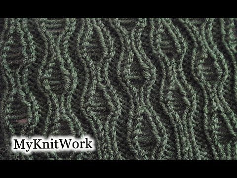 Видео: Резинка со спущенными петлями спицами. Подробный МК.