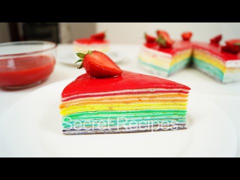 Видео: Радужный торт из блинчиков. Восхитительный блинный торт | Rainbow cake