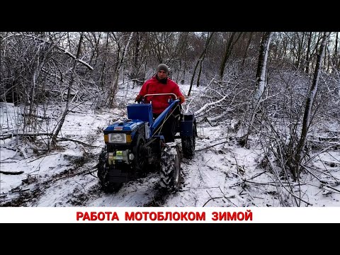 Видео: И СНЕГ НЕ ПОМЕХА ! ЗАГОТОВКА ДРОВ ТЯЖЁЛЫМ МОТОБЛОКОМ ЗИМОЙ / СЕЗОН 2021