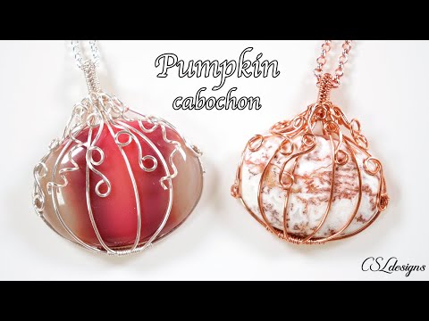 Видео: Мастер-класс по изготовлению подвески-кабошона из тыквы с проволочной вязкой