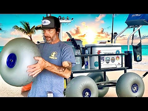 Видео: ЛУЧШЕЕ колесо для пляжной тележки на рынке? Установка колес, подшипников и оси Benjamin's Beach.