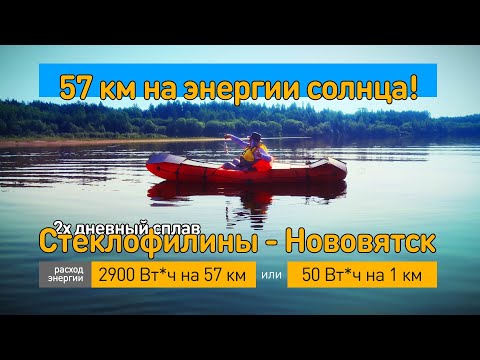 Видео: Двух дневный сплав по реке Вятке на пакрафте с солнечными панелями. Стеклофилины - Нововятск 58 км.