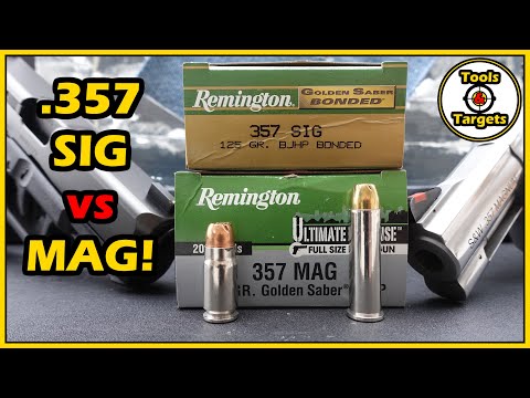 Видео: Разборка Sabre!... Remington Golden Sabre .357 Sig против испытания боеприпасов самообороны Magnum!