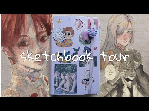 Видео: обзор на сиреневый скетчбук | sketchbook tour | anime genshin kpop