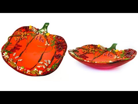 Видео: Чаша из плавленого стекла «Бриз осени»