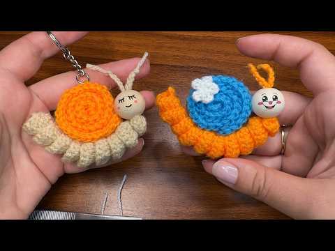 Видео: Бесплатная вязаная крючком улитка 🐌 Брелок-улитка 🐌 Как связать крючком улитку