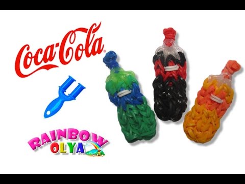 Видео: КОКА-КОЛА из резинок на рогатке без станка. Фигурки из резинок | Coca Cola Soda Bottle Charm