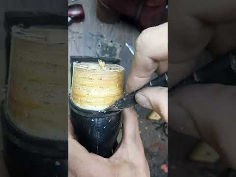 Видео: Обтяжка каблука резиной..