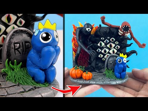 Видео: Блю из Роблокс попал на кладбище Doors - диорама Roblox RAINBOW FRIENDS | Лепка ОК
