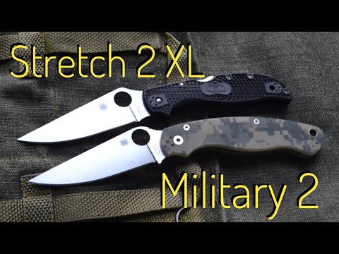Видео: Spyderco Military 2 VS Stretch 2 XL сравнение ножей