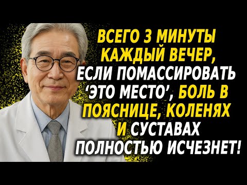 Видео: Массируйте это место 3 минуты перед сном — боль в спине и суставах исчезнет!