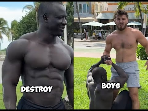 Видео: Заносчивый бодибилдер заявляет: «Я тебя уничтожу...» и терпит крах.
