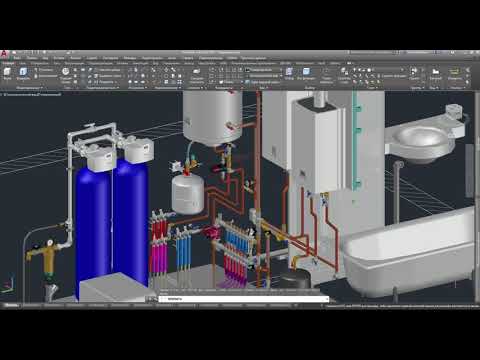 Видео: Создание 3D проекта системы отопления, канализации и водопровода частного дома.