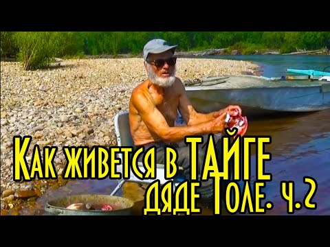 Видео: Как живется в тайге дяде Толе, ч.2. Обустроенный табор. Рыба впрок. Чтоб не нашел медведь.