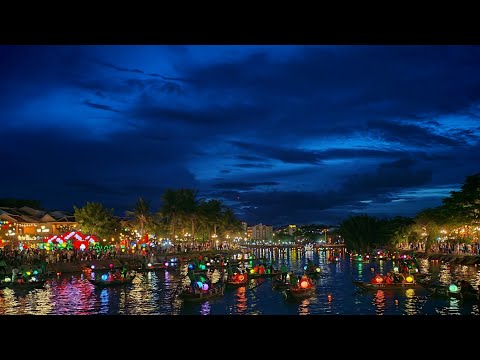 Видео: Хойан|Вечерняя прогулка на лодке🌃🛶✨