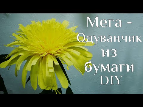 Видео: Мега Одуванчик из бумаги DIY МК Цветы из гофробумаги Ростовые цветы для фотозоны 100ИДЕЙ