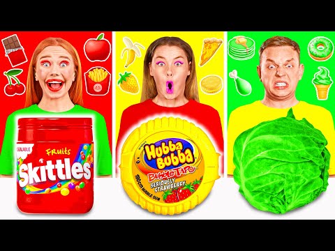 Видео: 24 Часа Едим Еду Одного Цвета Челлендж | Безумная Кулинарная Битва от BaRaDa Gold Challenge