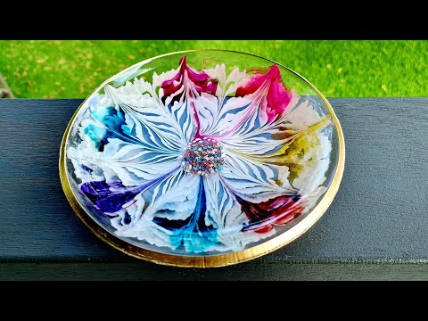 Видео: #1366 Радужная 3D-цветочная чаша из смолы