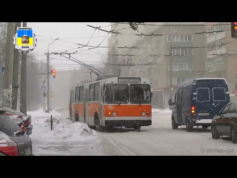 Видео: Черкаський тролейбус- Снігопад 18.01.2016 / Cherkasy trolleybus- Snowfall 01/18/2016