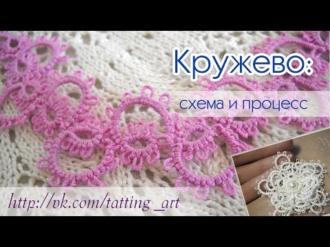 Видео: Как плести ленточное кружево фриволите. Схема и процесс // lace tatting, patterns and processes.