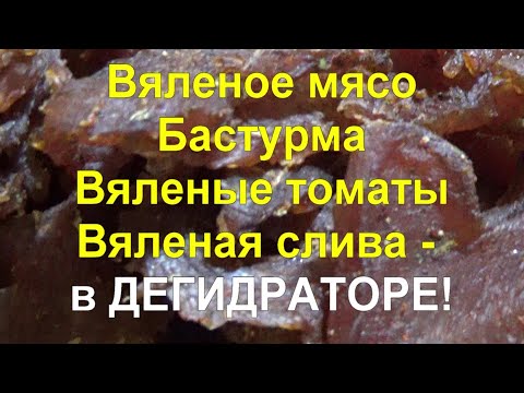 Видео: 34- Быстро и вкусно! - Бастурма, вяленое мясо, вяленые томаты и вяленые сливы в Дегидраторе!