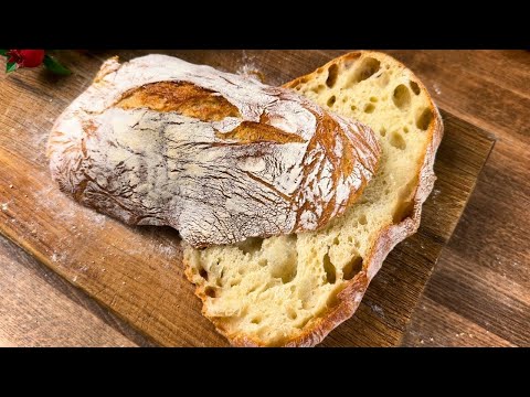 Видео: Никакого замешивания! Итальянский хлеб из 4 ингредиентов! Его может приготовить каждый!