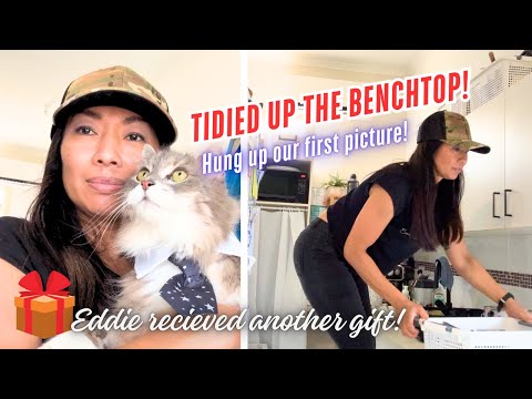 Видео: Я привела в порядок столешницу, повесила нашу первую рамку для фотографии, а Эдди получил еще оди...