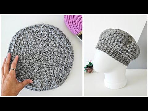 Видео: Как связать берет крючком 🧶 Простой мастер-класс для начинающих / Crochet beret