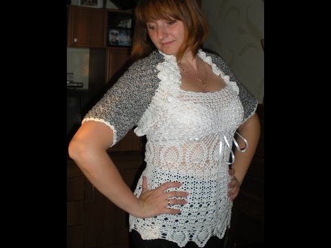 Видео: Белый топ крючком // Knit crochet top