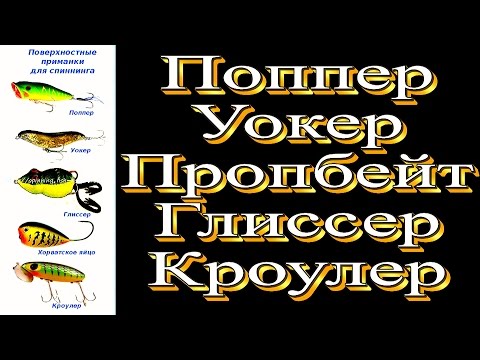 Видео: Поппер, уокер, пропбейт, глисер. Поверхностные приманки, что и как.