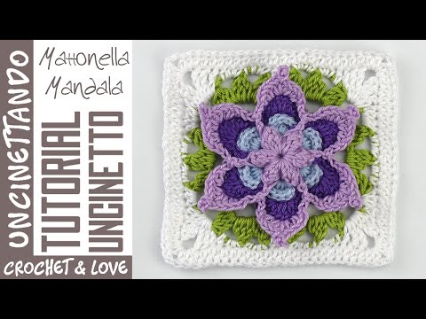 Видео: Как сделать квадратную мандалу крючком (субтитры на 3 языках)