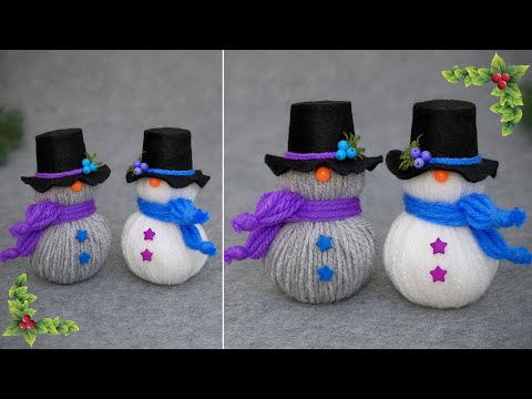 Видео: Без вязания!🧶Чудесные Снеговички из пряжи☃️Справится даже новичок🎄Новогодний декор легко и быстро❄️