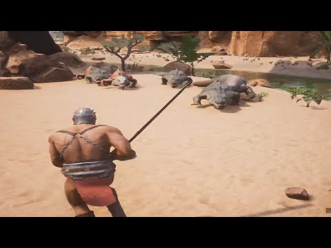 Видео: Гитман и Бьёрн отбиваются от "Корзины Ящериц" в Conan Exiles
