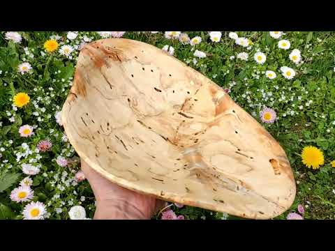 Видео: Фруктовница из сухого сувеля елки со следами древоточца