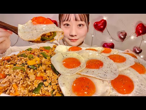 Видео: ASMR тайская еда рис гапао【русские субтитры】【Mukbang/ Eating Sounds】