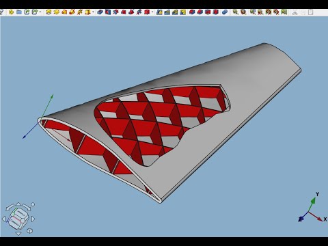Видео: FreeCAD.#36. Архив аэродинамических профилей. Крыло с нервюрами, расположенными крестообразно.