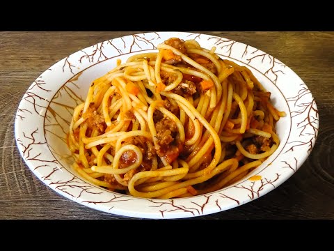 Видео: Спагетти с мясным фаршем и томатным соусом. Быстрый и простой рецепт!