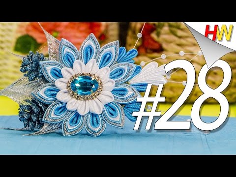 Видео: "Как сделать многослойный лепесток?"Канзаши для начинающих.Урок № 28.