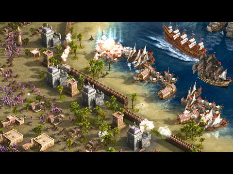 Видео: Самое масштабное морское сражение в пустыне Казаки 3 🏰😼🌴☀️