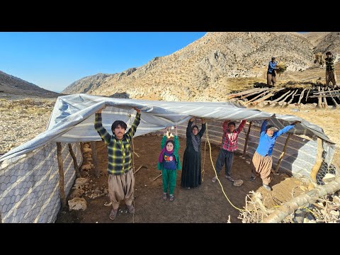 Видео: Настоящая жизнь кочевников в горах — строительство укрытий для коз и подготовка палаток перед смерте