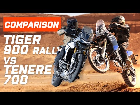 Видео: Triumph против Yamaha | Triumph Tiger 900 Rally Pro против Yamaha Tenere 700 | Visordown.com