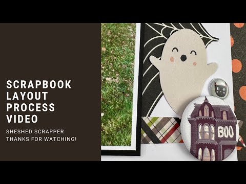 Видео: Видео процесса создания макета альбома для вырезок // Коллекции Simple Stories на Хэллоуин // Кон...