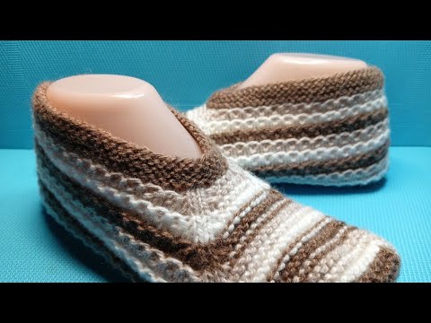 Видео: #1020 ✅ УЮТНЫЕ ТАПОЧКИ ДЛЯ ДОМА СПИЦАМИ С БЕСШОВНОЙ ПОДОШВОЙ.🔥